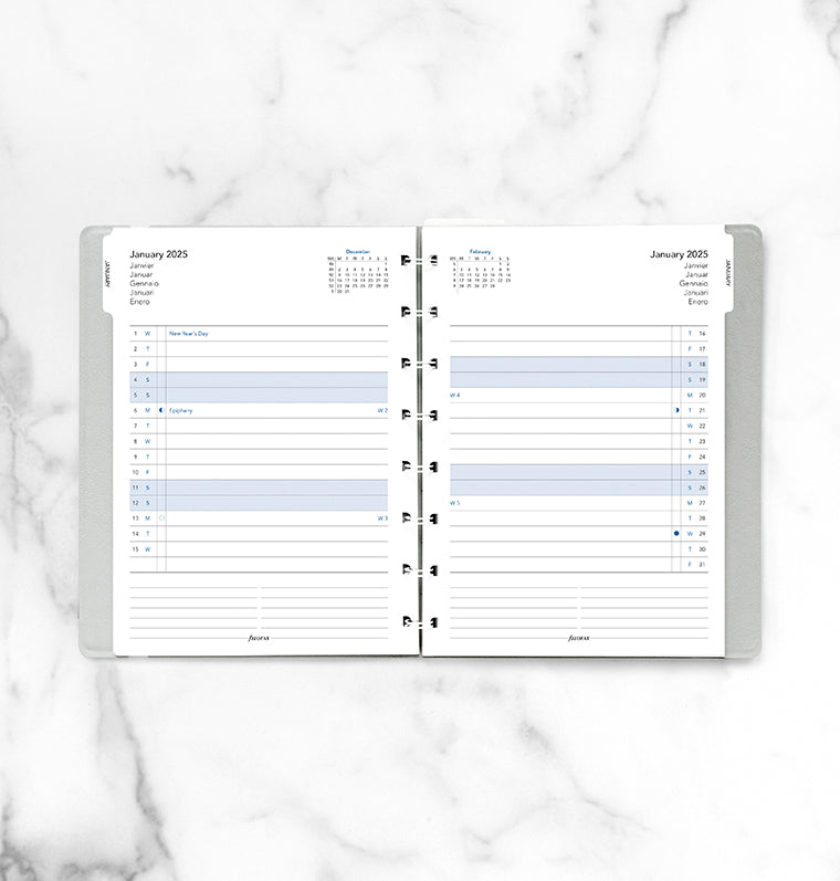 Filofax Notebooks - Planning mensuel avec onglets - A5 - 2025 - 25-15210