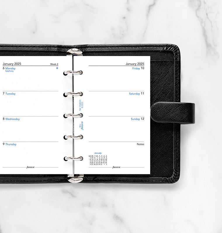 Recharge Calendrier Filofax Semaine sur deux pages - anglais - Mini - 2026 26-68121