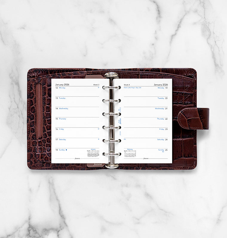 Recharge Calendrier Filofax Semaine sur une page - anglais - Pocket - 2026 26-68226