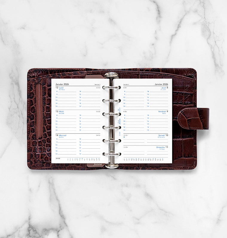 Recharge Calendrier Filofax Semaine sur deux pages - français - Pocket - 2026 26-68231