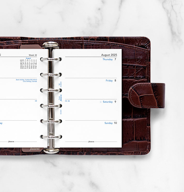 Recharge Calendrier Filofax Semaine sur deux pages - anglais - académique - Pocket - 25/26 26-68252