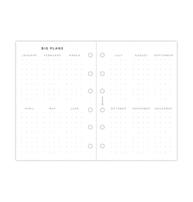 Recharge Calendrier Filofax Semaine sur deux page Minimal - Pocket 2026 26-68290