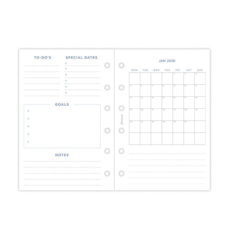 Recharge Calendrier Filofax Semaine sur deux pages Garden - Pocket 2026 26-68292