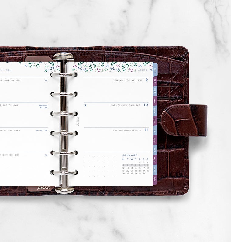 Recharge Calendrier Filofax Semaine sur deux pages Garden - Pocket 2026 26-68292