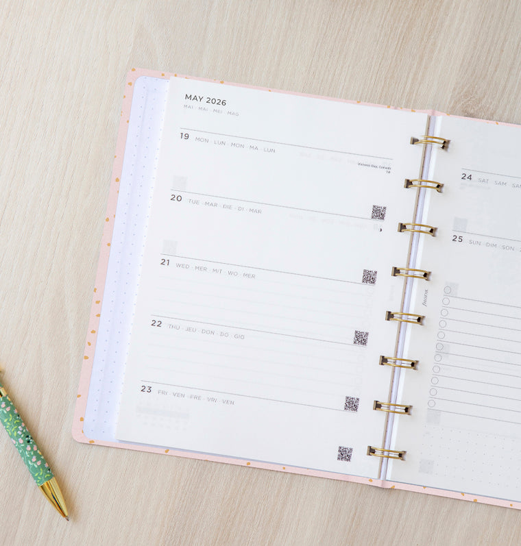 26-68298, Planner Confetti A5 Rose Quartz 2026
