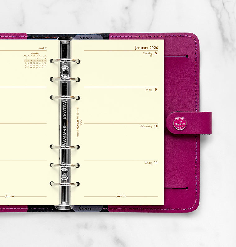 Recharge Calendrier Filofax Semaine sur deux pages - anglais - Personal - 2026 26-68424