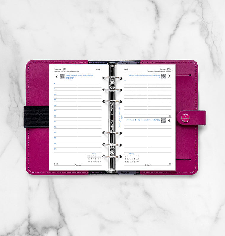 Recharge Calendrier Filofax Jour par page - multilingue - Personal - 2026 26-68442