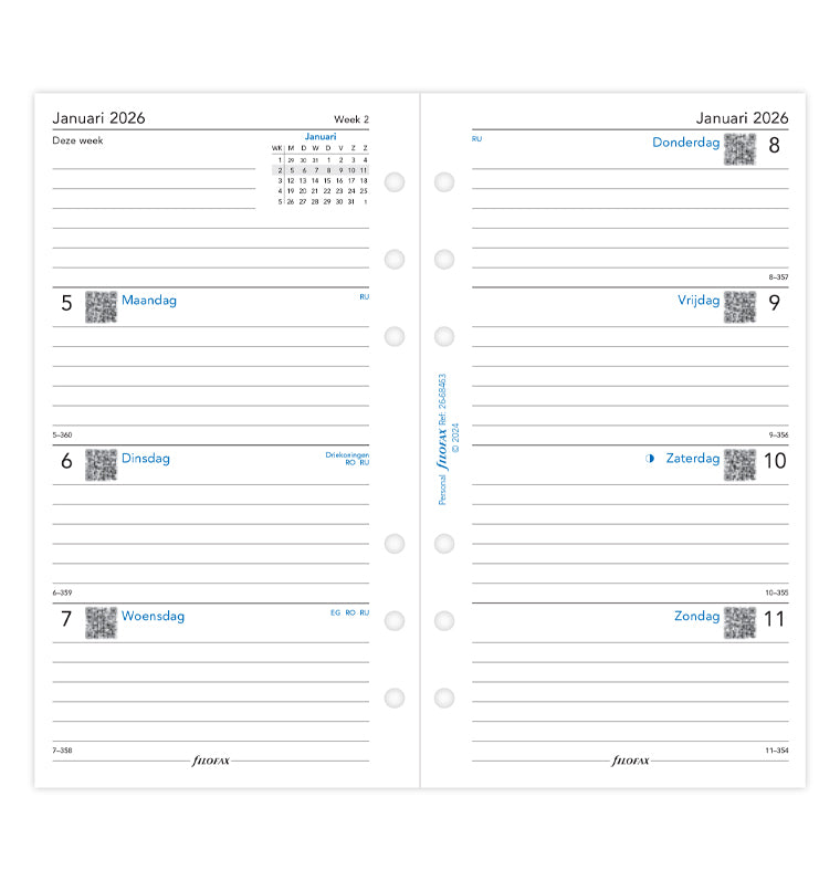 Filofax 1 week 2 pagina's Nederlands Personal 2026 26-68463