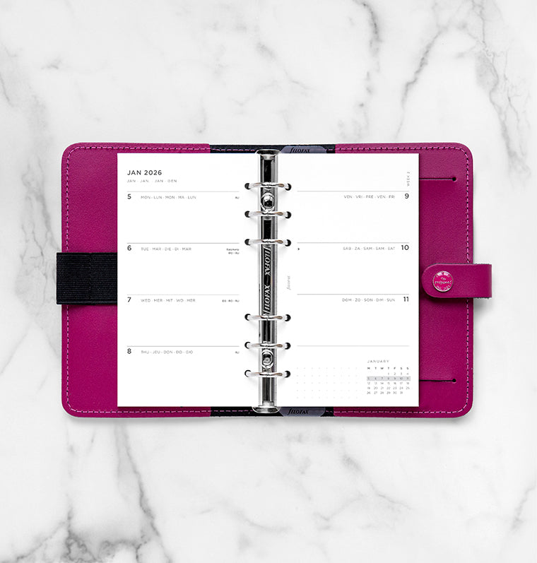 Recharge Calendrier Filofax Semaine sur deux page Minimal - Personal 2026 26-68490