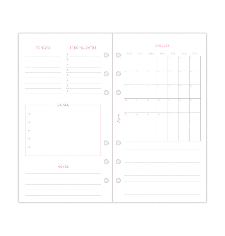 Recharge Calendrier Filofax Semaine sur deux pages Confetti - Personal 2026 26-68491