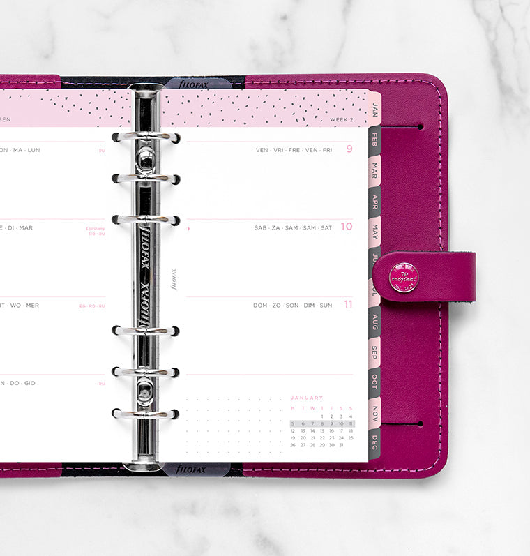 Recharge Calendrier Filofax Semaine sur deux pages Confetti - Personal 2026 26-68491