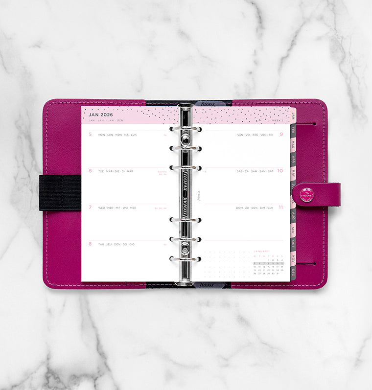 Recharge Calendrier Filofax Semaine sur deux pages Confetti - Personal 2026 26-68491