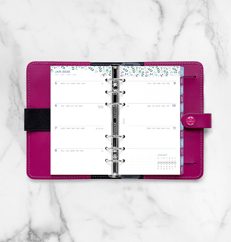 Recharge Calendrier Filofax Semaine sur deux pages Garden - Personal 2026 26-68492