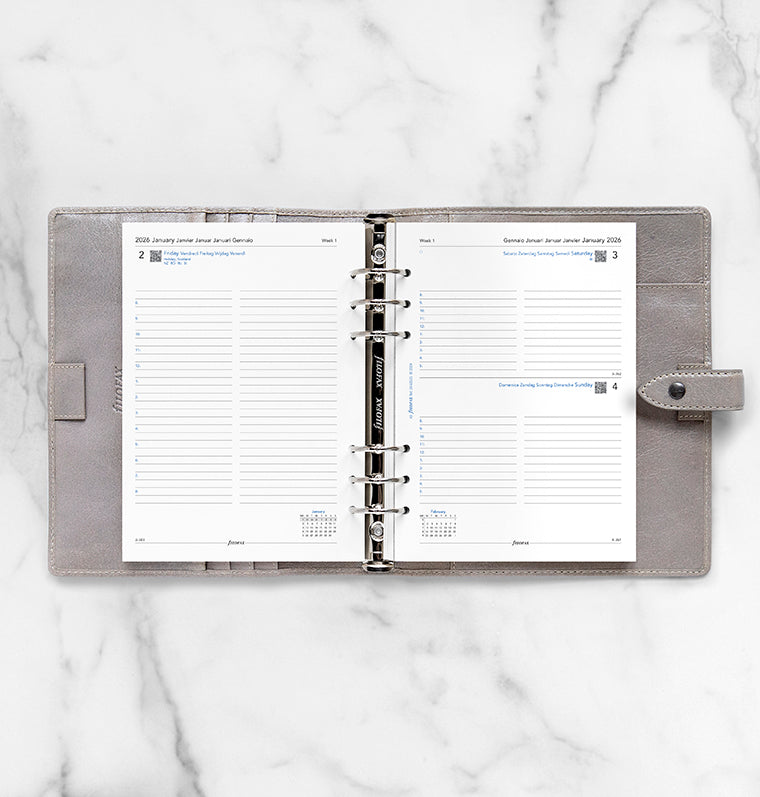 Recharge Calendrier Filofax Jour par page - multilingue - A5 - 2026 26-68515