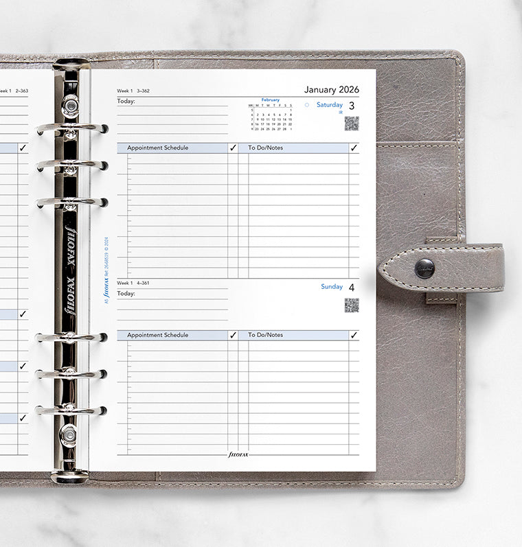 Recharge Calendrier Filofax Jour par page - anglais - A5 - 2026 26-68519