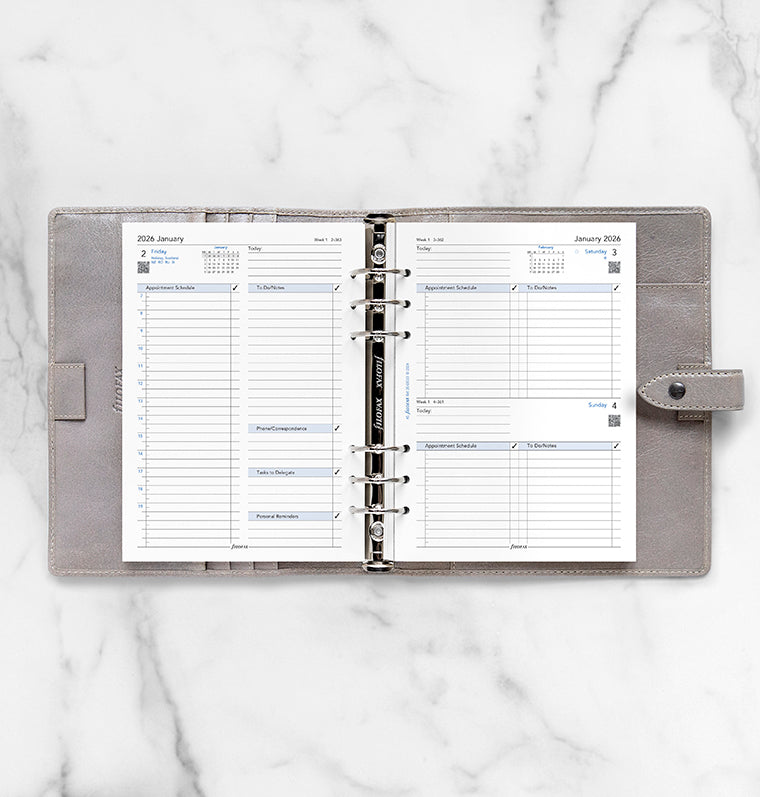 Recharge Calendrier Filofax Jour par page - anglais - A5 - 2026 26-68519