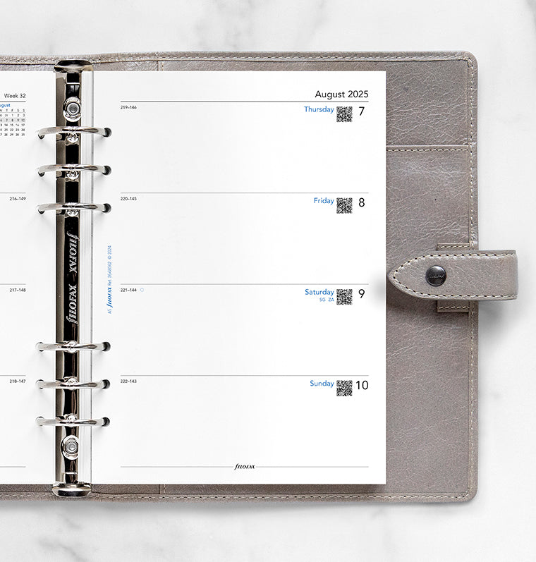 Recharge Calendrier Filofax Semaine sur deux pages - anglais - académique - A5 - 25/26 26-68562