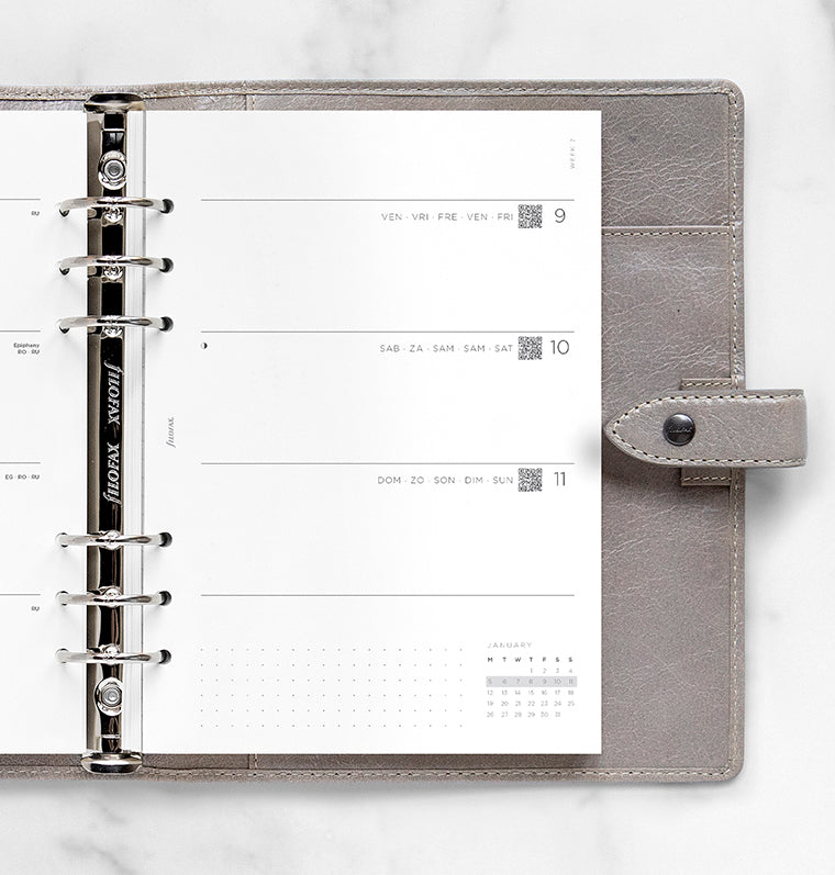 Recharge Calendrier Filofax Semaine sur deux page Minimal - A5 2026 26-68590