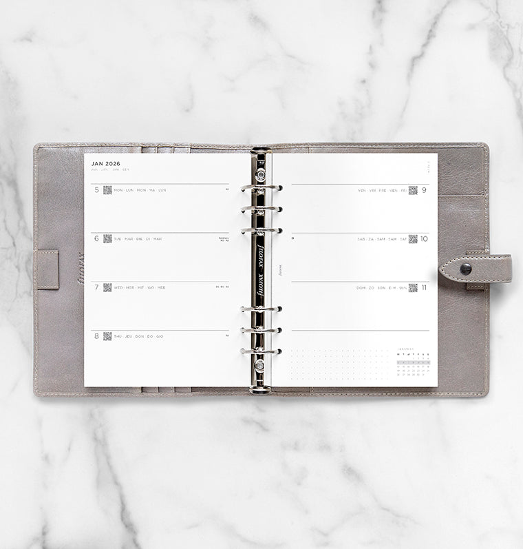 Recharge Calendrier Filofax Semaine sur deux page Minimal - A5 2026 26-68590