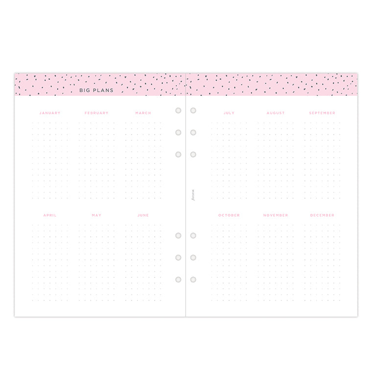 Recharge Calendrier Filofax Semaine sur deux pages Confetti - A5 2026 26-68591