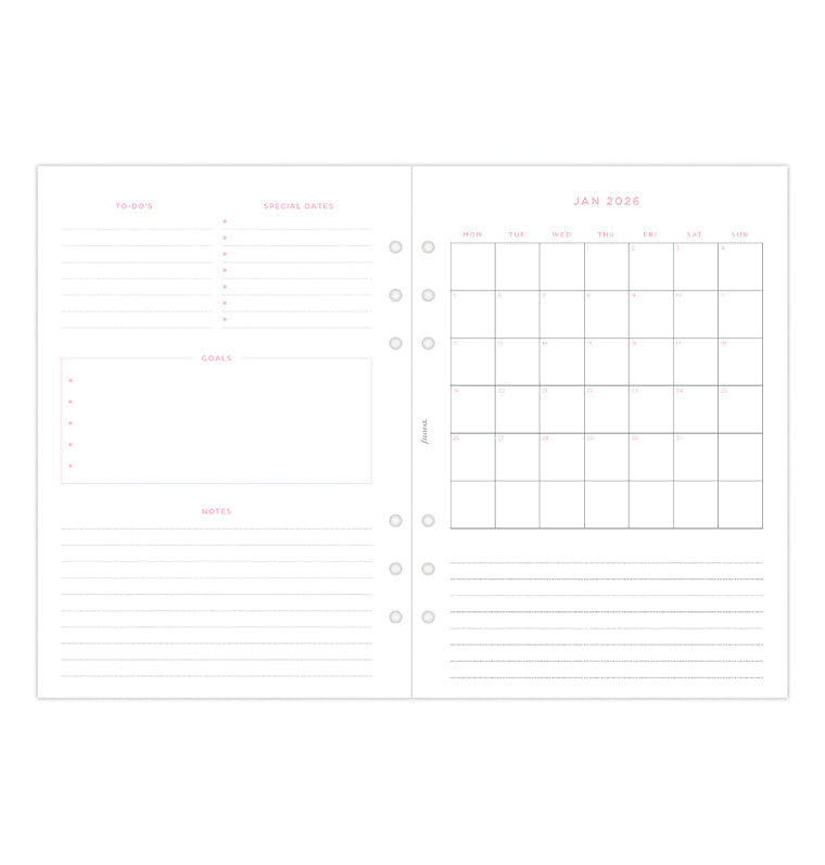 Recharge Calendrier Filofax Semaine sur deux pages Confetti - A5 2026 26-68591