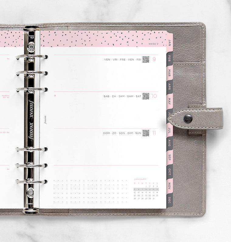 Recharge Calendrier Filofax Semaine sur deux pages Confetti - A5 2026 26-68591