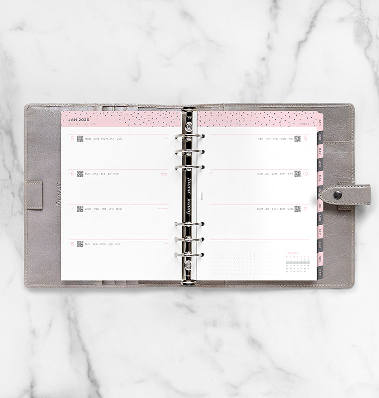 Recharge Calendrier Filofax Semaine sur deux pages Confetti - A5 2026 26-68591