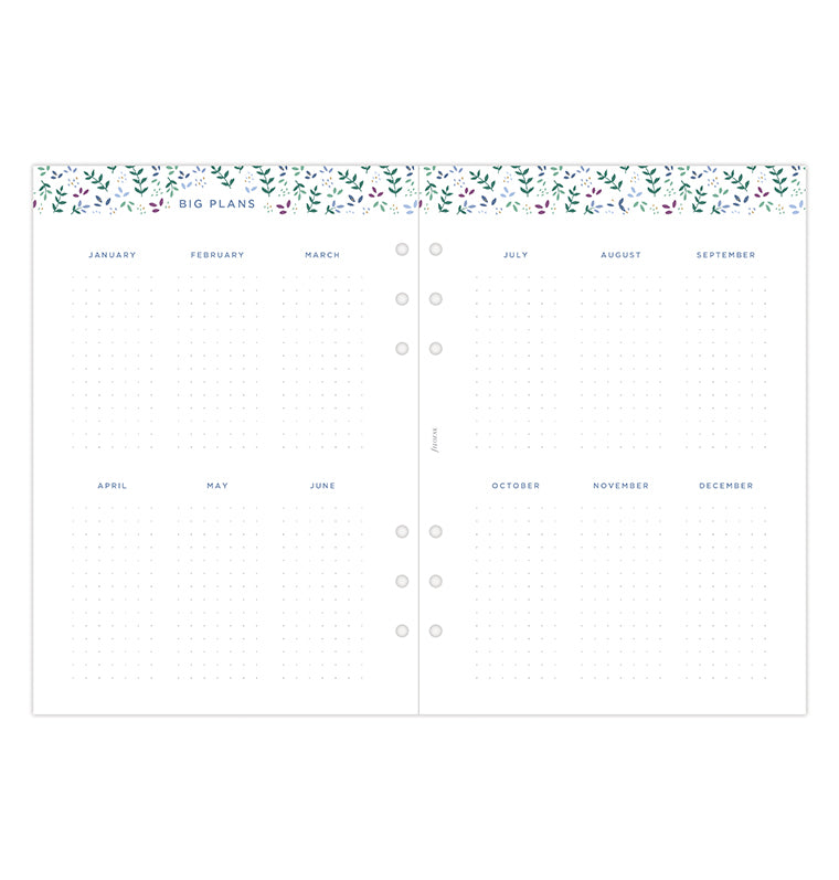 Recharge Calendrier Filofax Semaine sur deux pages Garden - A5 2026 26-68592