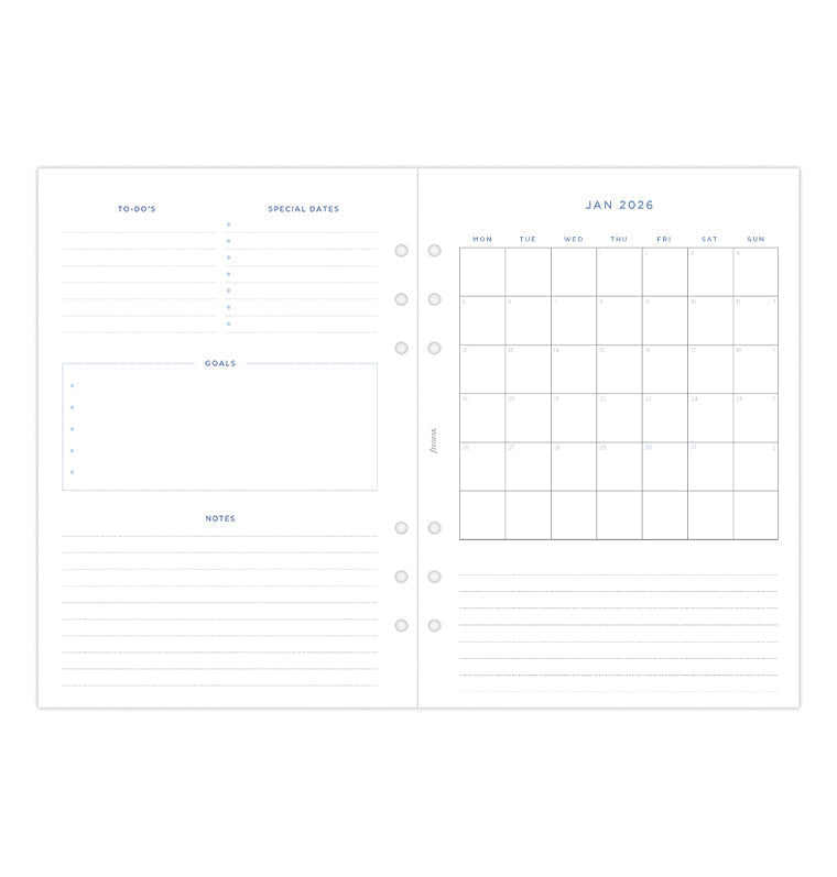 Recharge Calendrier Filofax Semaine sur deux pages Garden - A5 2026 26-68592