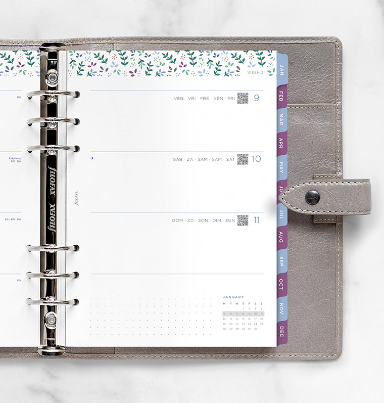 Recharge Calendrier Filofax Semaine sur deux pages Garden - A5 2026 26-68592