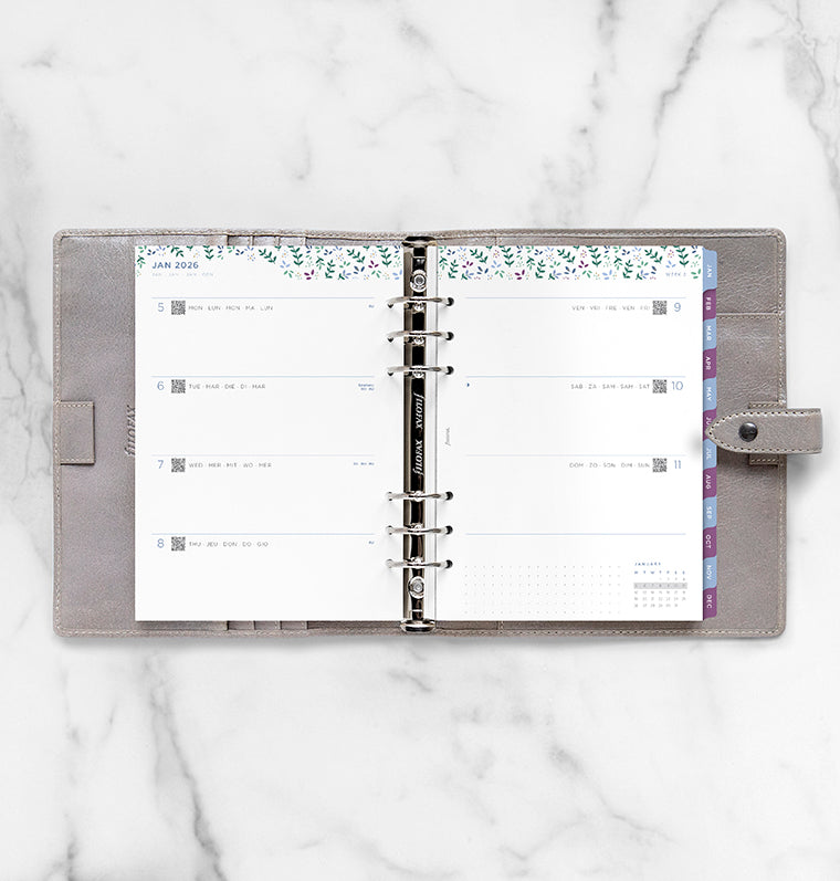 Recharge Calendrier Filofax Semaine sur deux pages Garden - A5 2026 26-68592