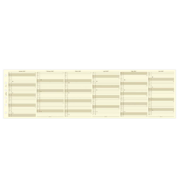 Recharge Calendrier Filofax Planning annuel vertical - anglais - Pocket - 2027 27-68208