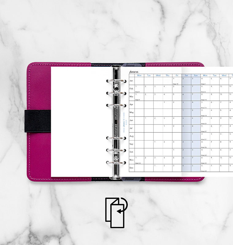 Recharge Calendrier Filofax Planning annuel horizontal - anglais - Personal - 2027 27-68401