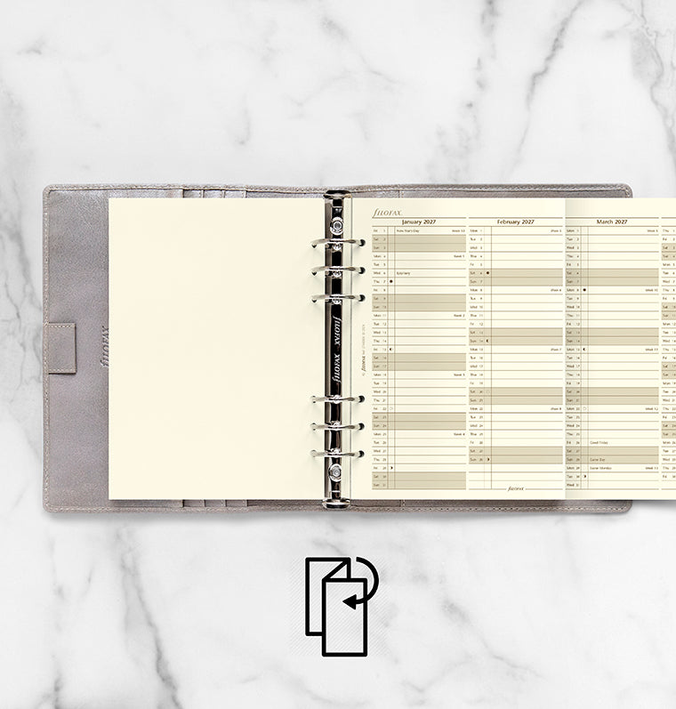 Recharge Filofax Planning annuel vertical - anglais - A5 - 2027 27-68508