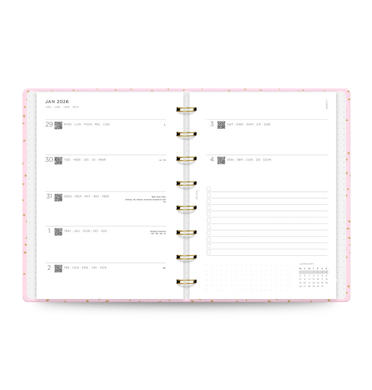 26-68298, Planner Confetti A5 Rose Quartz 2026