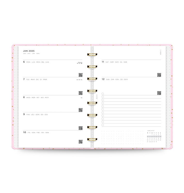 Planner Confetti A5 Rose Quartz 2025