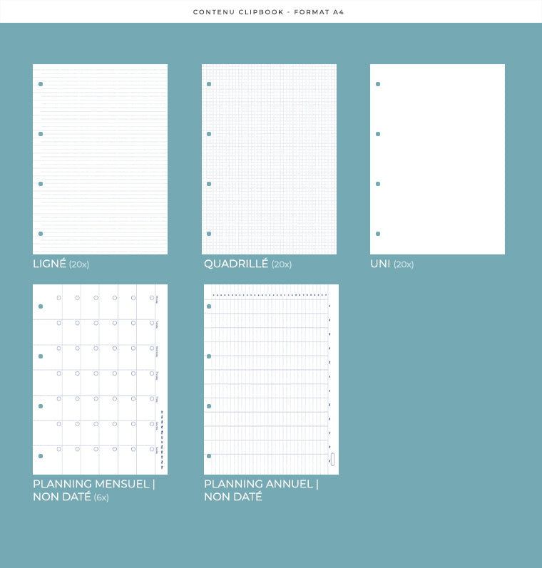 Clipbook Classic Monochrome Organiseur - A4