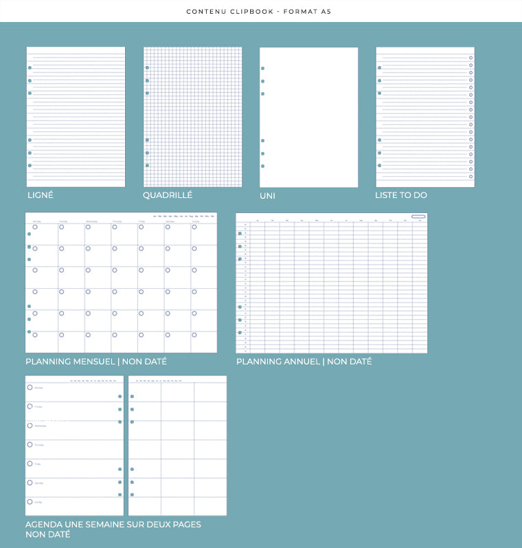 Clipbook Classic Monochrome Organiseur - A5