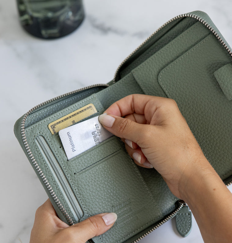Organiseur Norfolk Pocket Compact Zip Sage