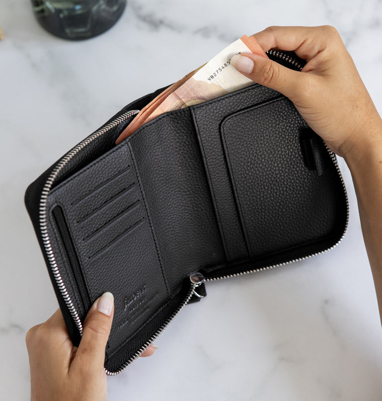 Organiseur Norfolk Pocket Compact Zip Black