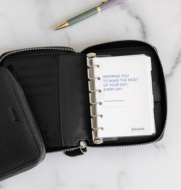Organiseur Norfolk Pocket Compact Zip Black
