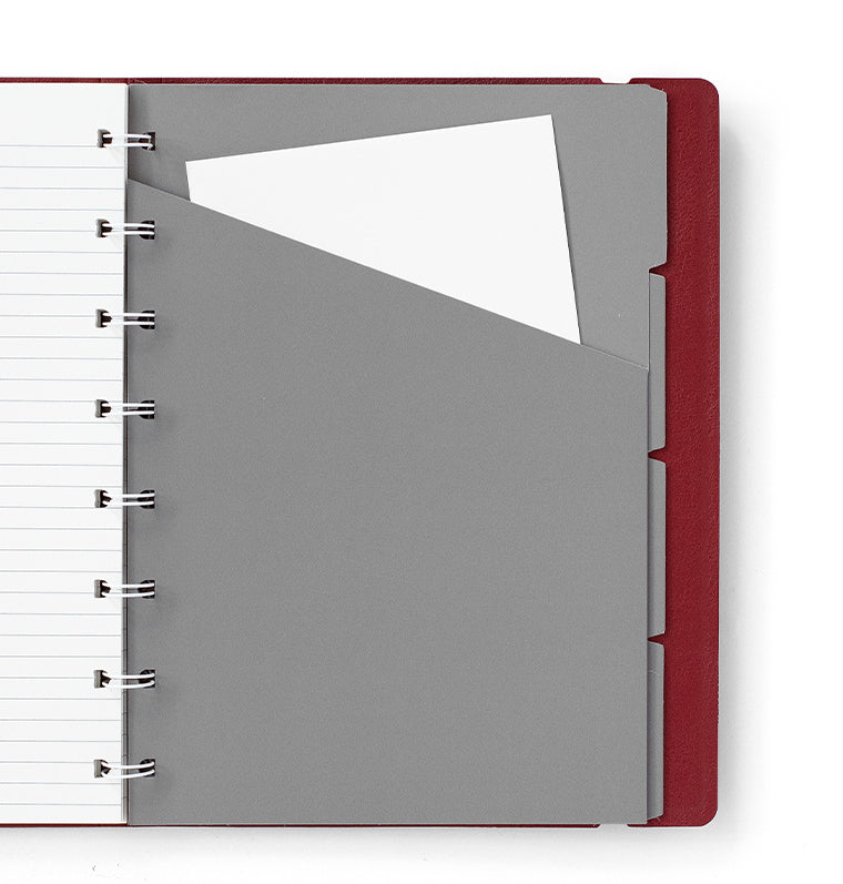 Filofax Contemporary A5 Refillable Notebook in Burgundy with divider pocket