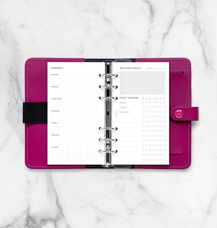 Filofax Wellness Tracker Refill for Personal size Organisers and Clipbook