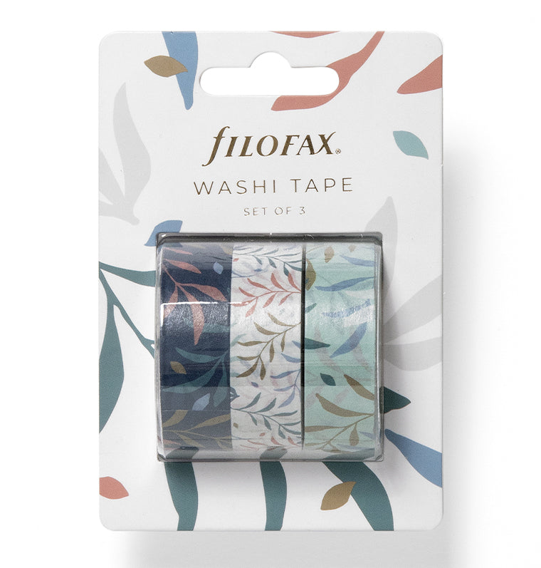 Filofax Botanical Washi Tape Set  packaging - set of 3 assorted tapes