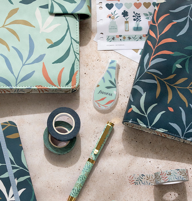 Filofax Botanical Stationery Collection - including Öli Clip Magnetic Clips