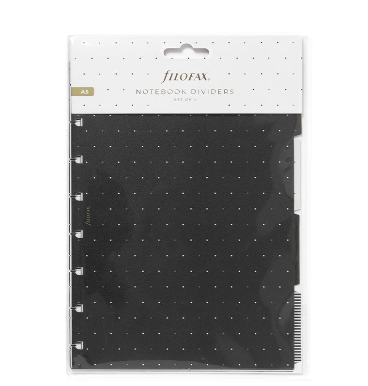 Filofax Moonlight A5 Notebook Dividers in packaging