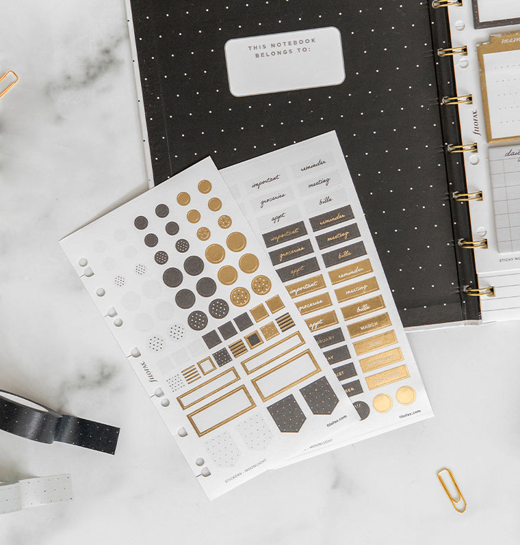 Filofax Stickers - The Moonlight Stationery Collection