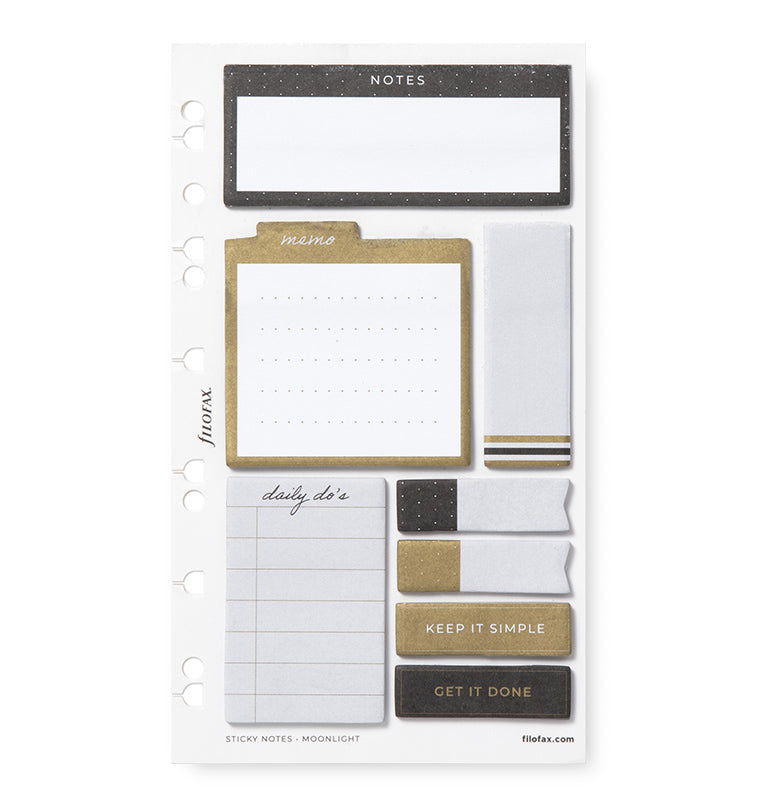 Filofax Moonlight Sticky Notes compatible with Filofax Organisers, Notebooks and Clipbook