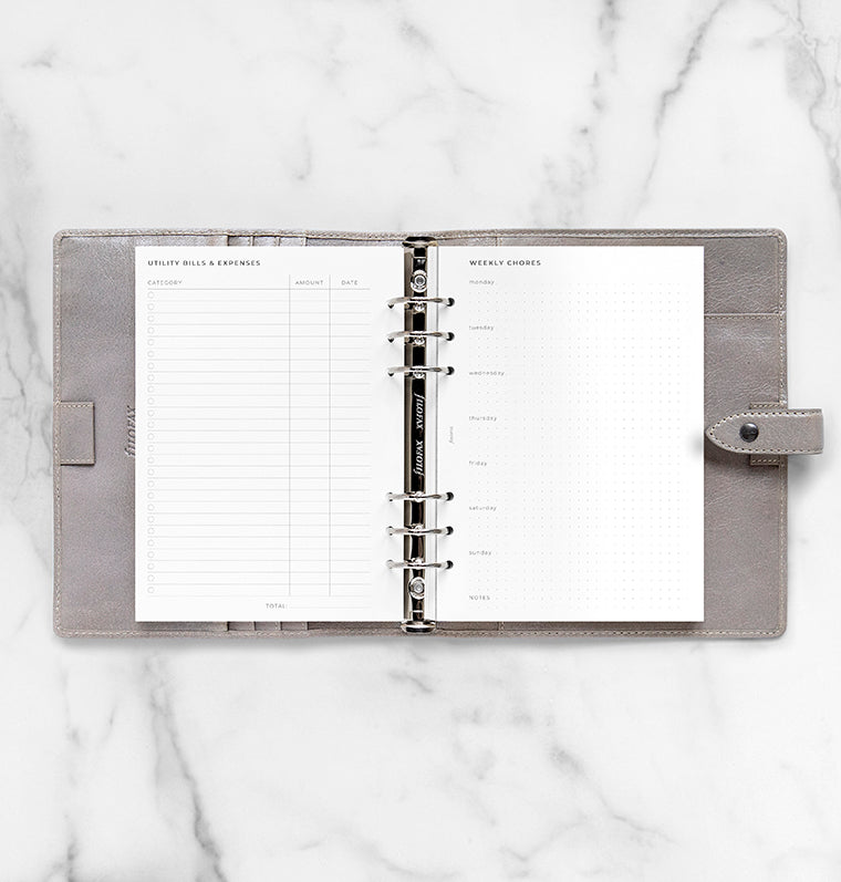 Filofax Household Planner Refill for A5 Organisers and Clipbook