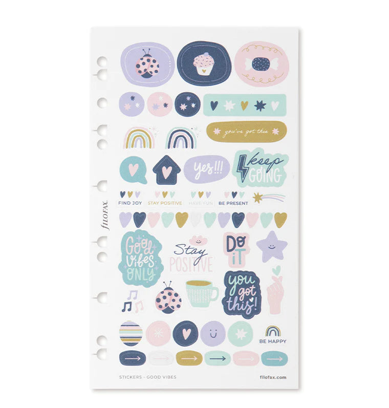 Good Vibes Stickers for Filofax Organisers and Refillable Notebooks